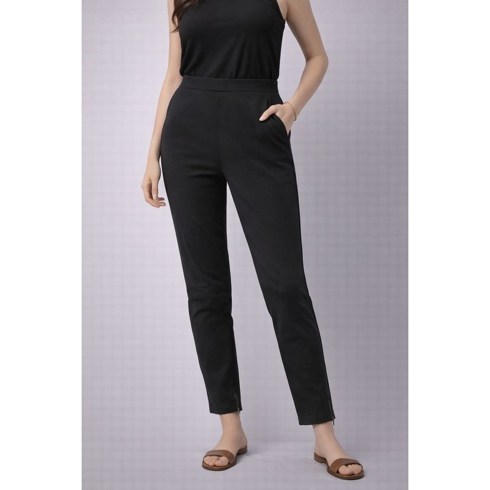 COS‎ Black Zip Ankle Cropped Pants Trousers Women Size 4